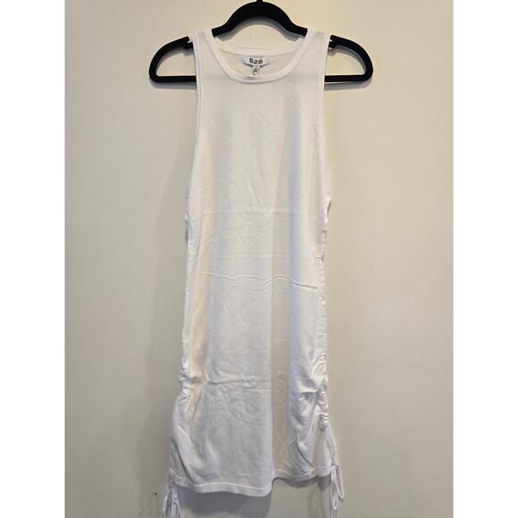 525 America White Side Ruched Dress Size Medium NWT - Picture 2 of 9